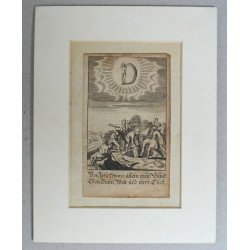Antique engraving, religious scene