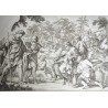 Pietro da Cortona "Aeneas si Ascanius" gravura veche cca 1654