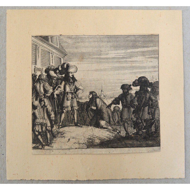 "Knights" antique engraving