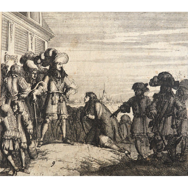 "Knights" antique engraving