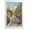 "Sacre Coeur Montmartre" gravura veche colorata manual