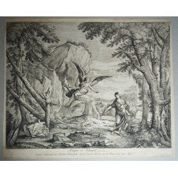 Salvator Rosa "Hagar et Ishmael" antique engraving