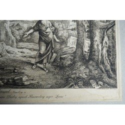Salvator Rosa "Hagar et Ishmael" gravura veche