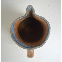 Vas ceramic glazurat decorat cu scena de vanatoare