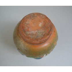 Vas ceramic glazurat decorat cu scena de vanatoare