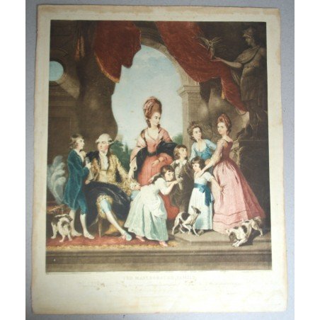 Sir Joshua Reynolds "The Marlborough Family" mezzotint, 1815