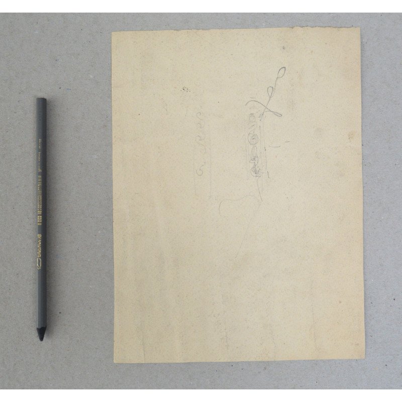"Saint Catherine" pencil drawing, design for a...