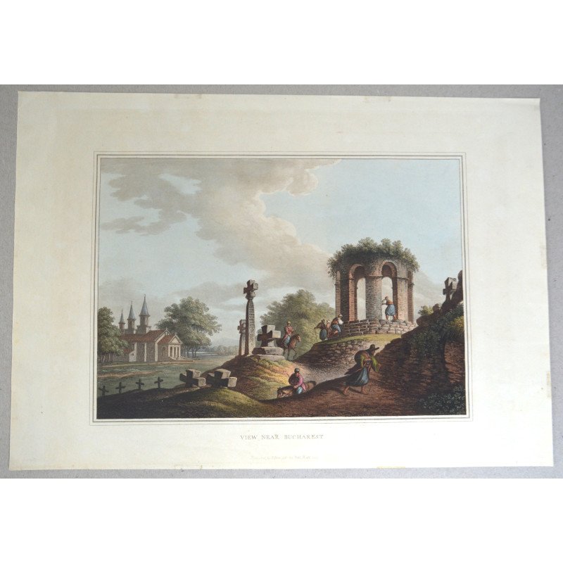 Luigi Mayer "View near Bucharest" aquatint, 1809