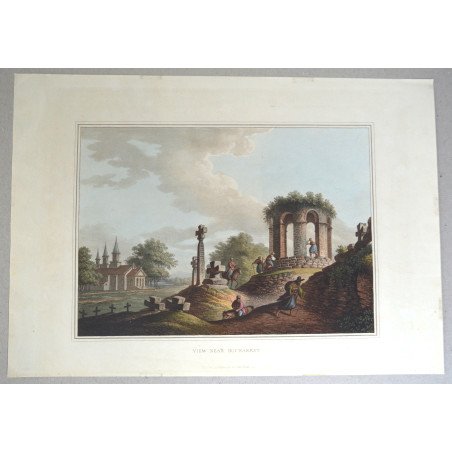 Luigi Mayer "View near Bucharest" aquatint, 1809