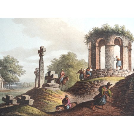 Luigi Mayer "View near Bucharest" aquatint, 1809