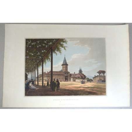 Luigi Mayer "The Entrance to Saint Mary's Monastery" aquatint, 1809