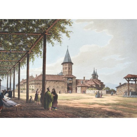 Luigi Mayer "The Entrance to Saint Mary's Monastery" aquatint, 1809