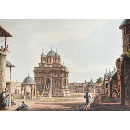 Luigi Mayer "Curtea de Arges Monastery" aquatint, 1809