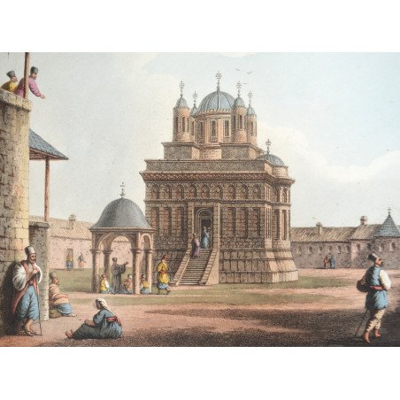 Luigi Mayer "Curtea de Arges Monastery" aquatint, 1809