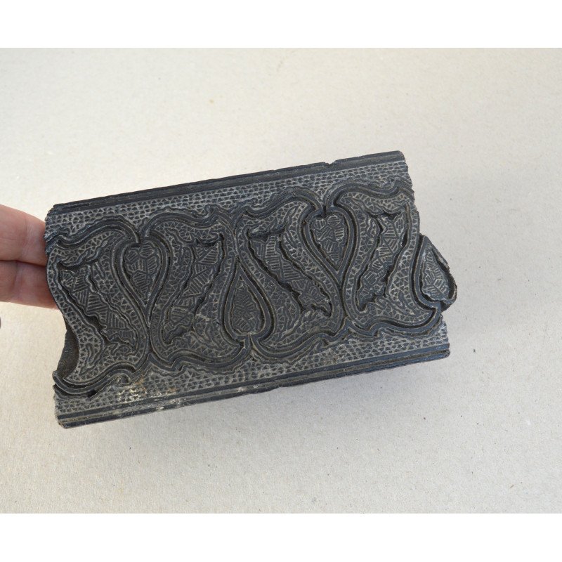 Carved wooden block for textile printing,...