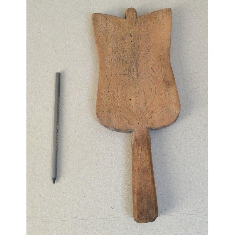 Antique wooden laundry beater, Transylvania, 1920