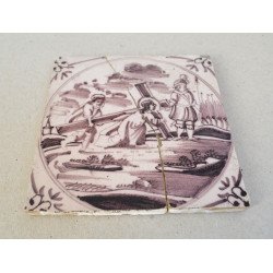 "Drumul crucii" placa ceramica de Delft sec 18
