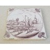 Scena marina placa ceramica de Delft sec 18