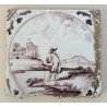 Om in peisaj placa ceramica de Bristol cca 1750
