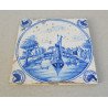 "Ambarcatiune pe canal" placa ceramica de Delft sec 18