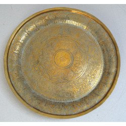 Antique oriental brass tray