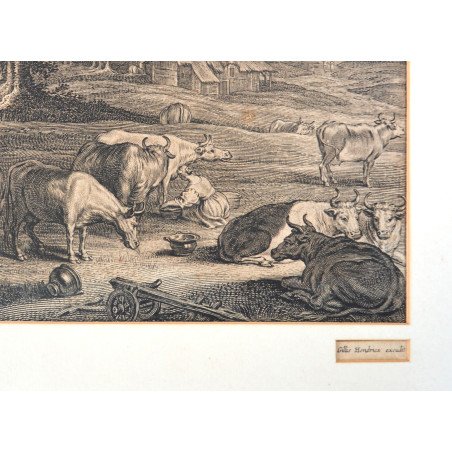 Peter Paul Rubens "Landscape with a Hunter" engraving, circa 1638