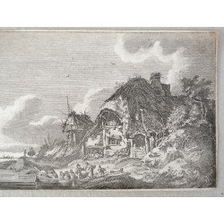 Franz Edmund Weirotter "Barci la mal" gravura veche 1868