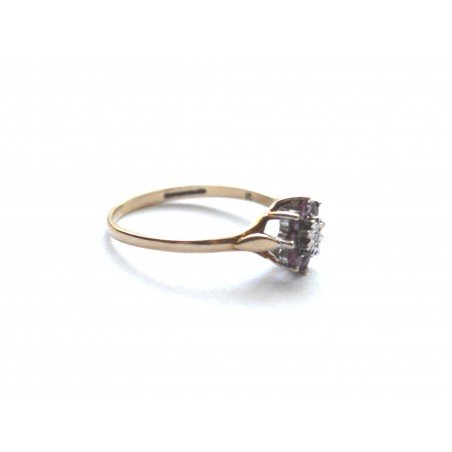 inel aur diamant rubin