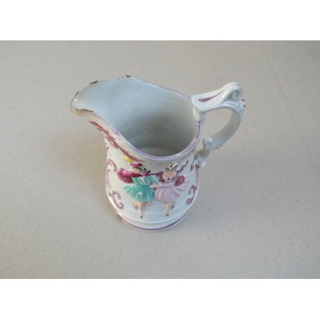Staffordshire "Polka" jug decorated with dancers, 1852
