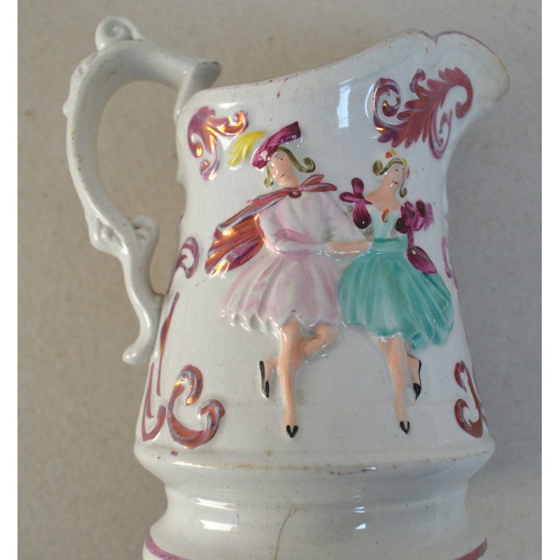 Staffordshire "Polka" jug decorated with...