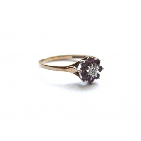 inel aur diamant rubin