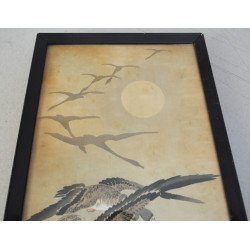 Ohara Koson 小原古邨 "Gaste in zbor si luna plina" xilogravura 1911