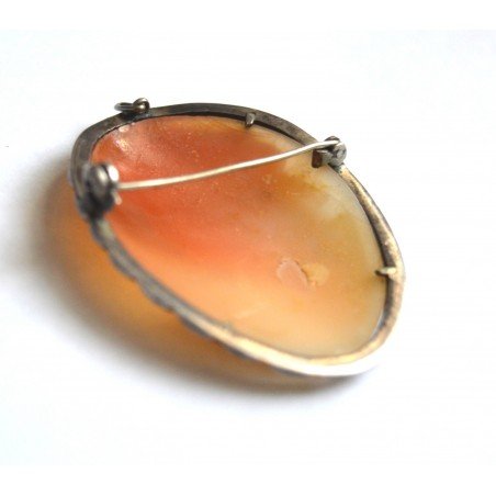 Antique silver cameo brooch