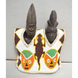 Twins, two antique Ibeji statuettes, Yoruba, Nigeria