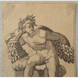 Adamo Scultori "Studiu dupa Michelangelo" gravura cca 1547-1587