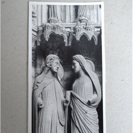 Robert Laillet "Doua sculpturi gotice ale catedralei din Chartres " fotografie originala cca 1930