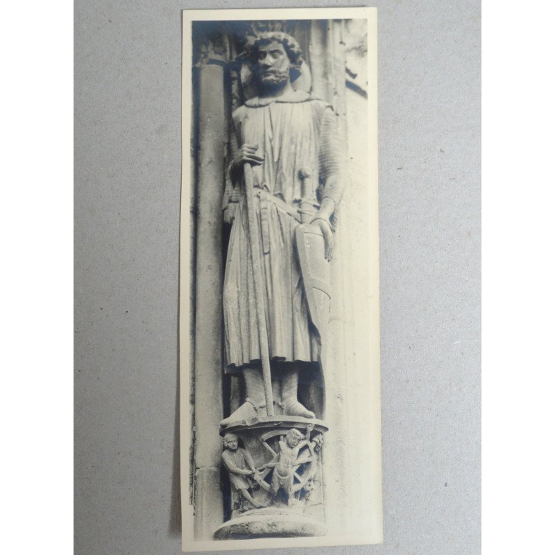 Robert Laillet "Cavaler - sculptura gotica a catedralei din Chartres " fotografie originala cca 1930