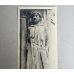 Robert Laillet "Cavaler - sculptura gotica a catedralei din Chartres " fotografie originala cca 1930