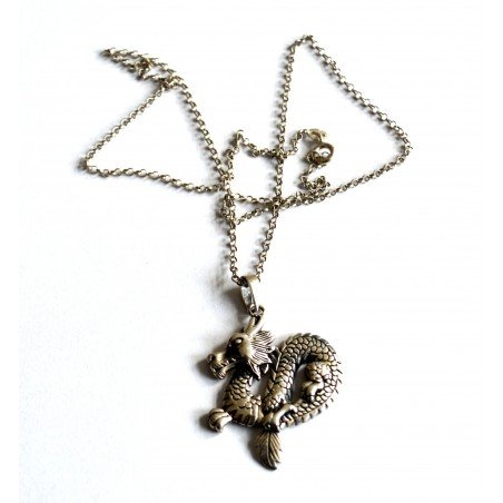 Vintage silver dragon pendant