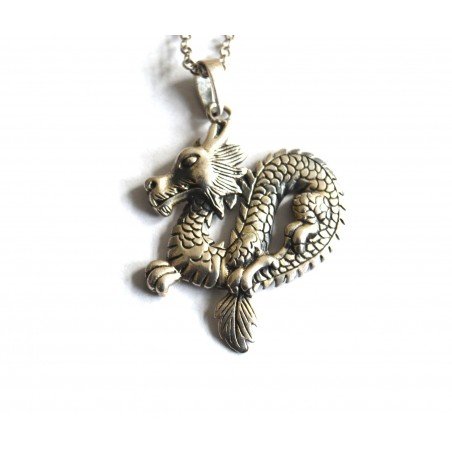 Vintage silver dragon pendant