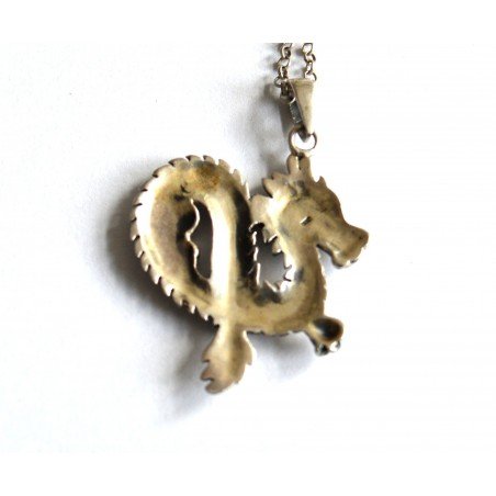 Vintage silver dragon pendant