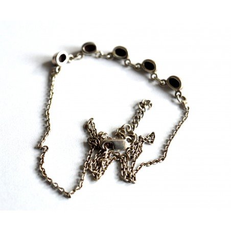 Silver necklace with ruby