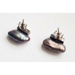 Cercei cu perle baroce negre