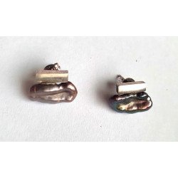 Earrings with black baroque pearls 2
