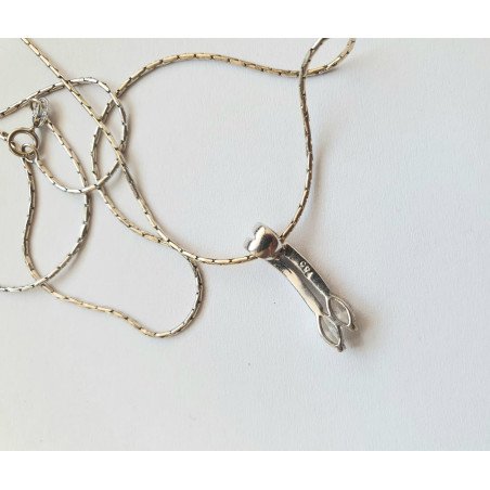 18k white gold chain with 18k gold diamond pendant
