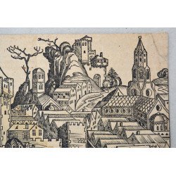 Michael Wolgemut "Geneva, panoramic view" woodcut, 1493 2