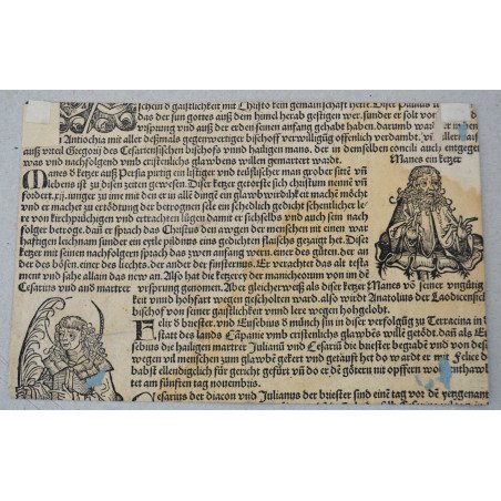 Michael Wolgemut "Geneva, panoramic view" woodcut, 1493