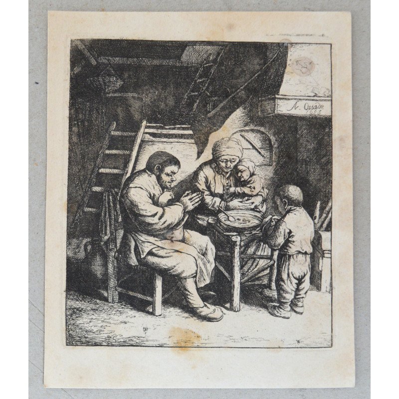 Adriaen van Ostade "Grace before the Meal"...