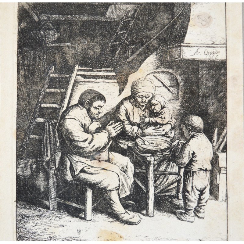 Adriaen van Ostade "Grace before the Meal"...