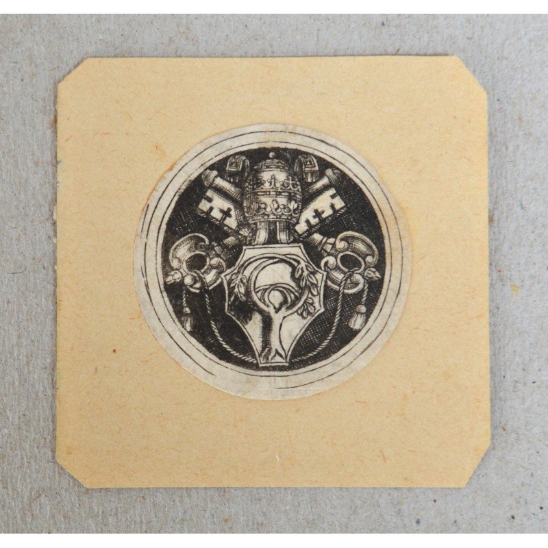"Papal Coats of Arms/Insignia" set of 2 engravings